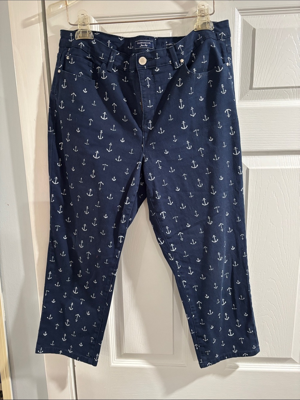 Charter Club Navy Anchor Capri Pants
